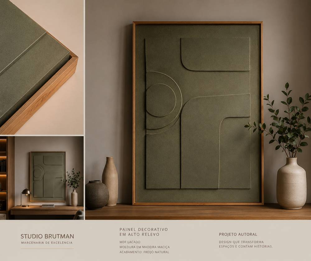 Painel decorativo em alto relevo